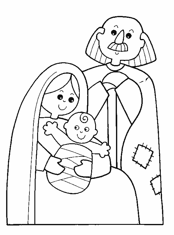 Szopka Bożonarodzeniowa kolorowanki